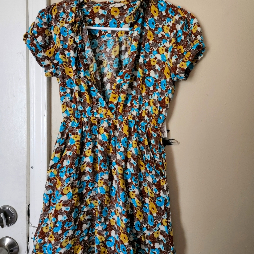 Floral Buttoning Mini Dress